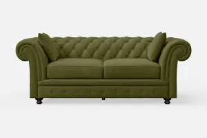 Pesaro 3 Seater Sofa Olive Linen Fabric