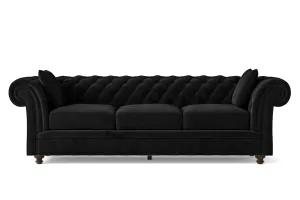 Pesaro 4 Seater Sofa Black Velvet