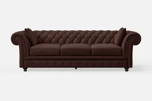Pesaro 4 Seater Sofa Coffee Brown Linen Fabric