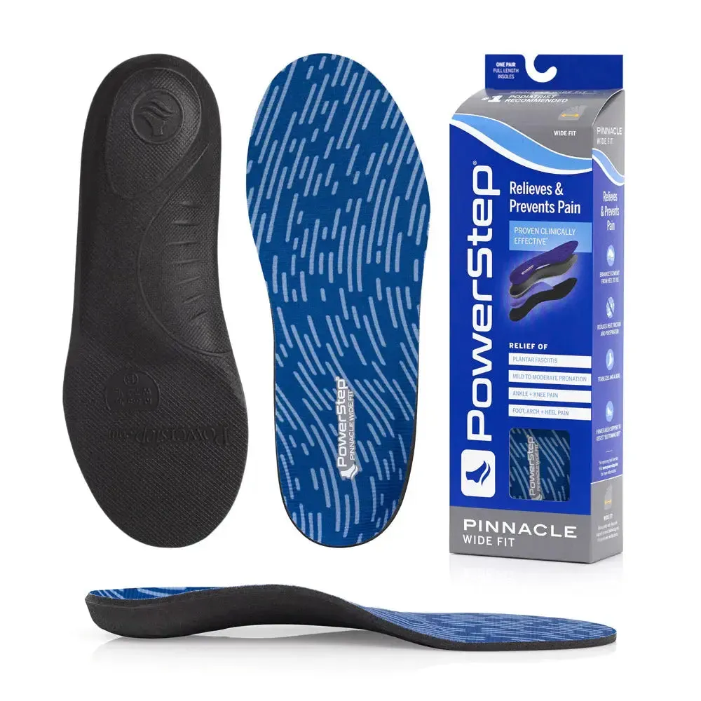 PowerStep Pinnacle Wide Fit Insoles – Maximum Comfort for Wider Feet