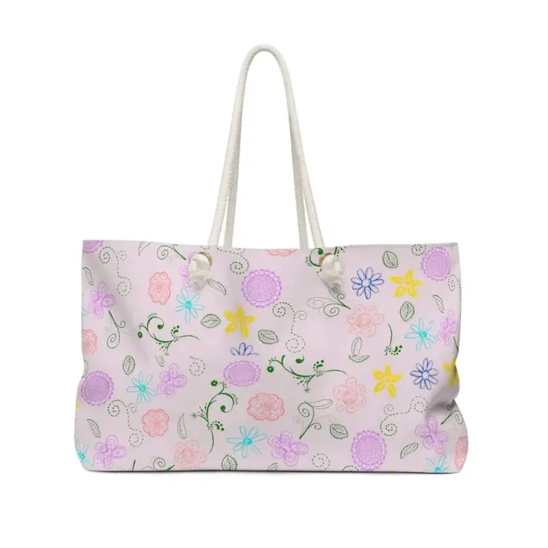 Radiant Pink Oversized Polyester Weekender