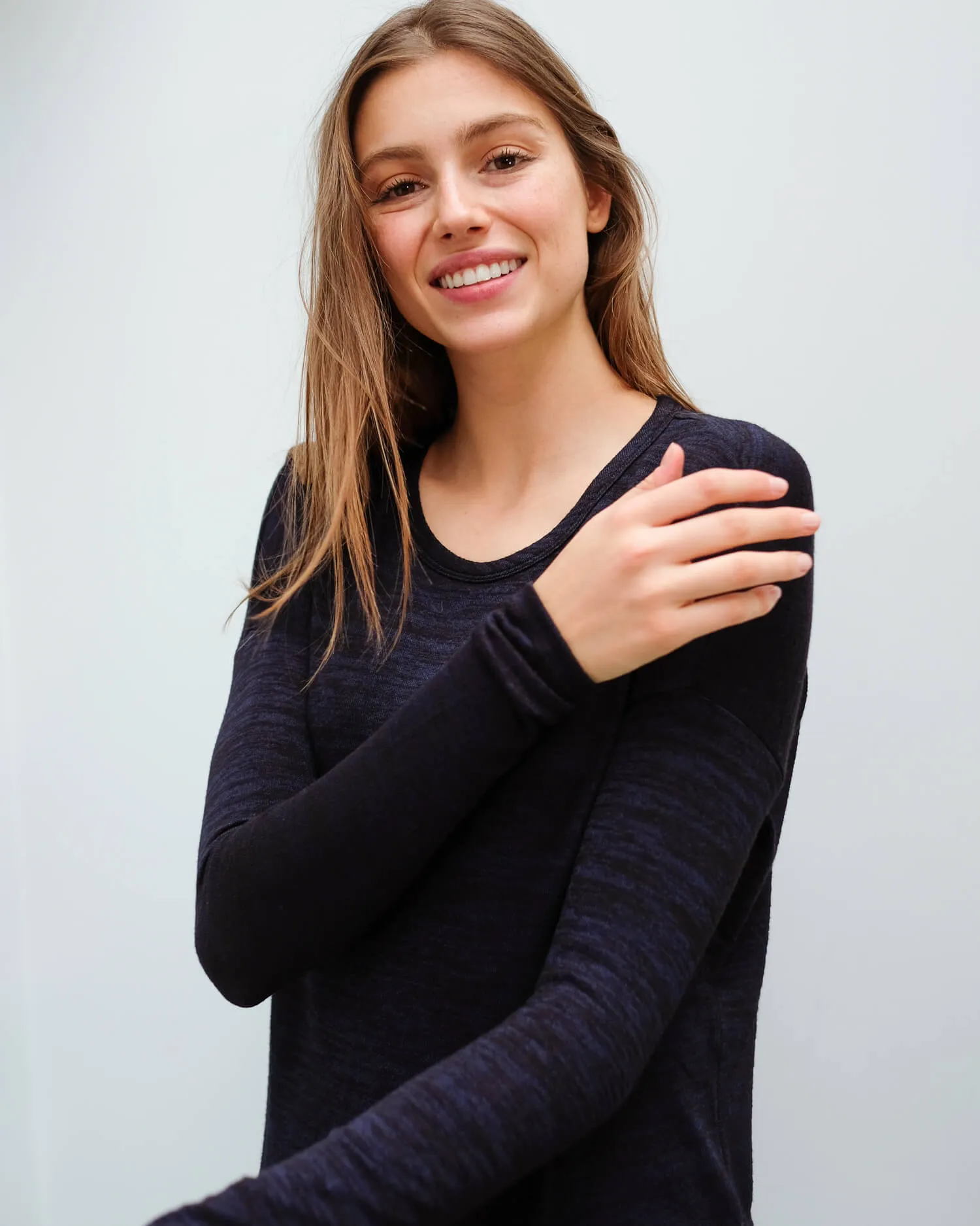 R&B Hudson LS top in navy,black
