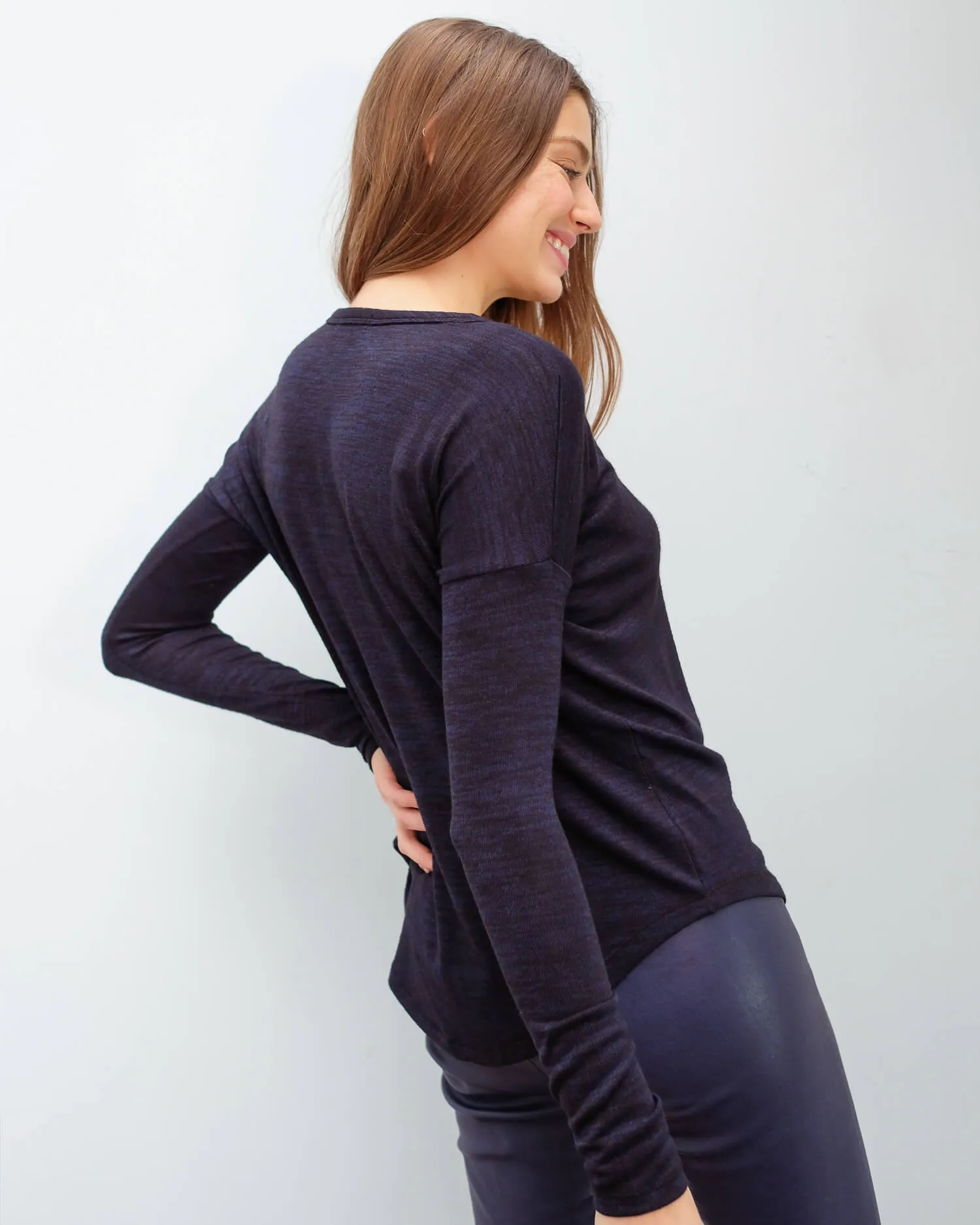 R&B Hudson LS top in navy,black