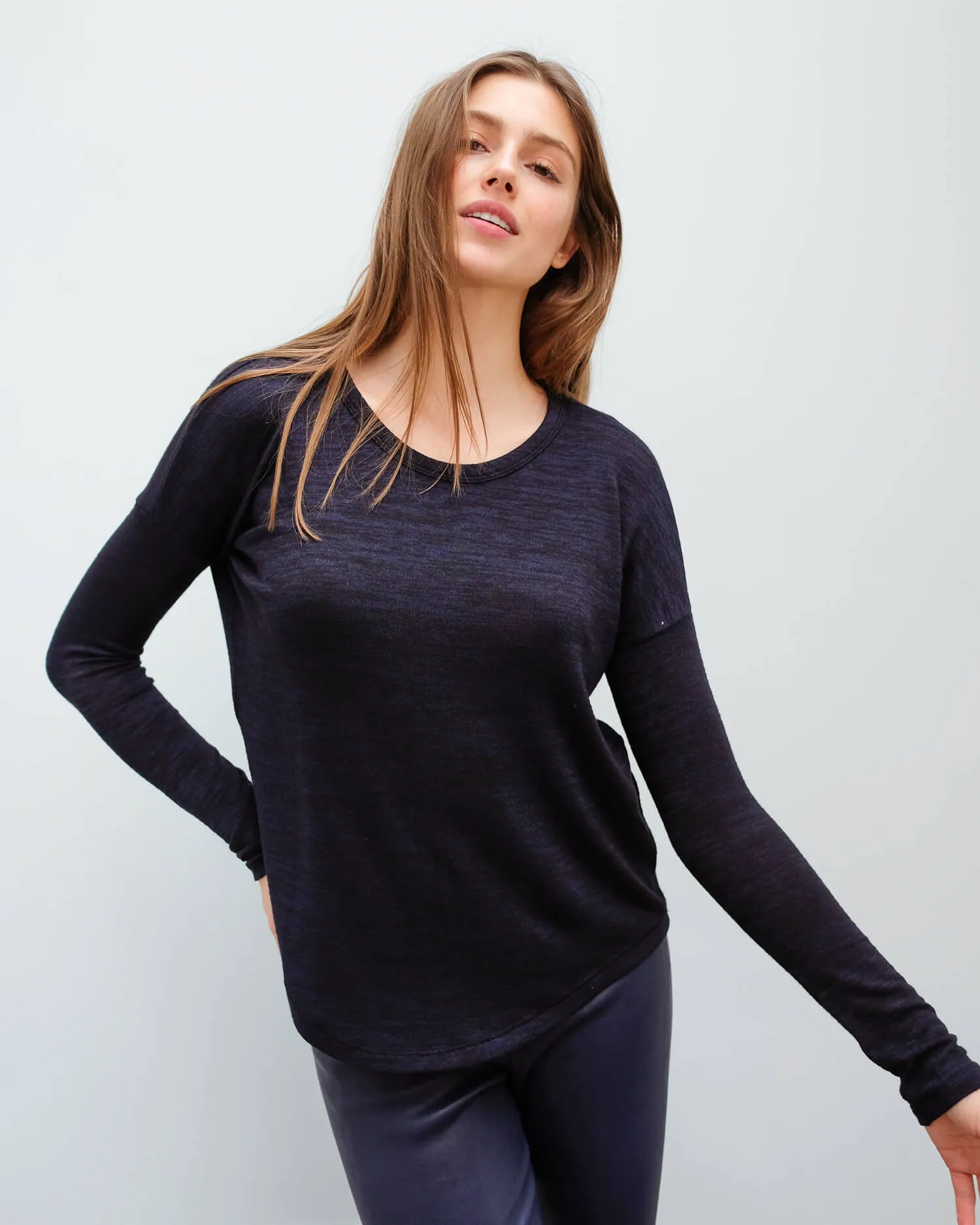 R&B Hudson LS top in navy,black