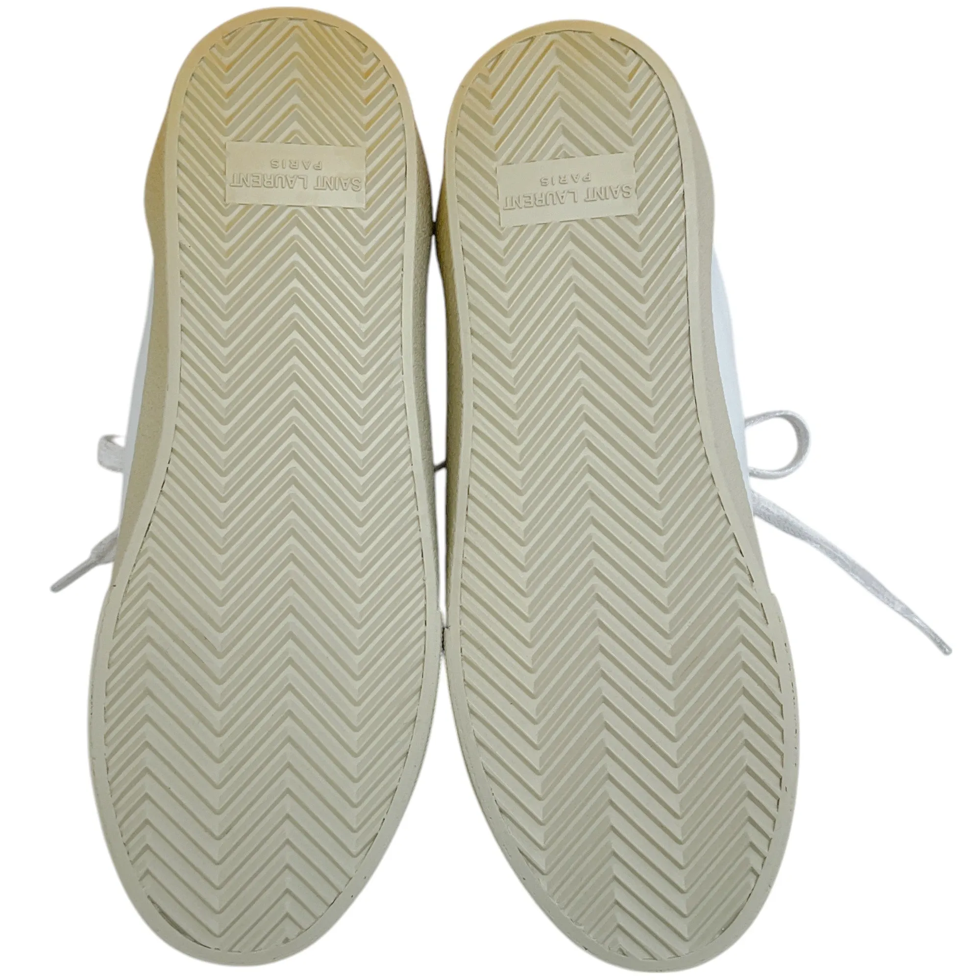 Saint Laurent White Leather Court Classic Sneakers