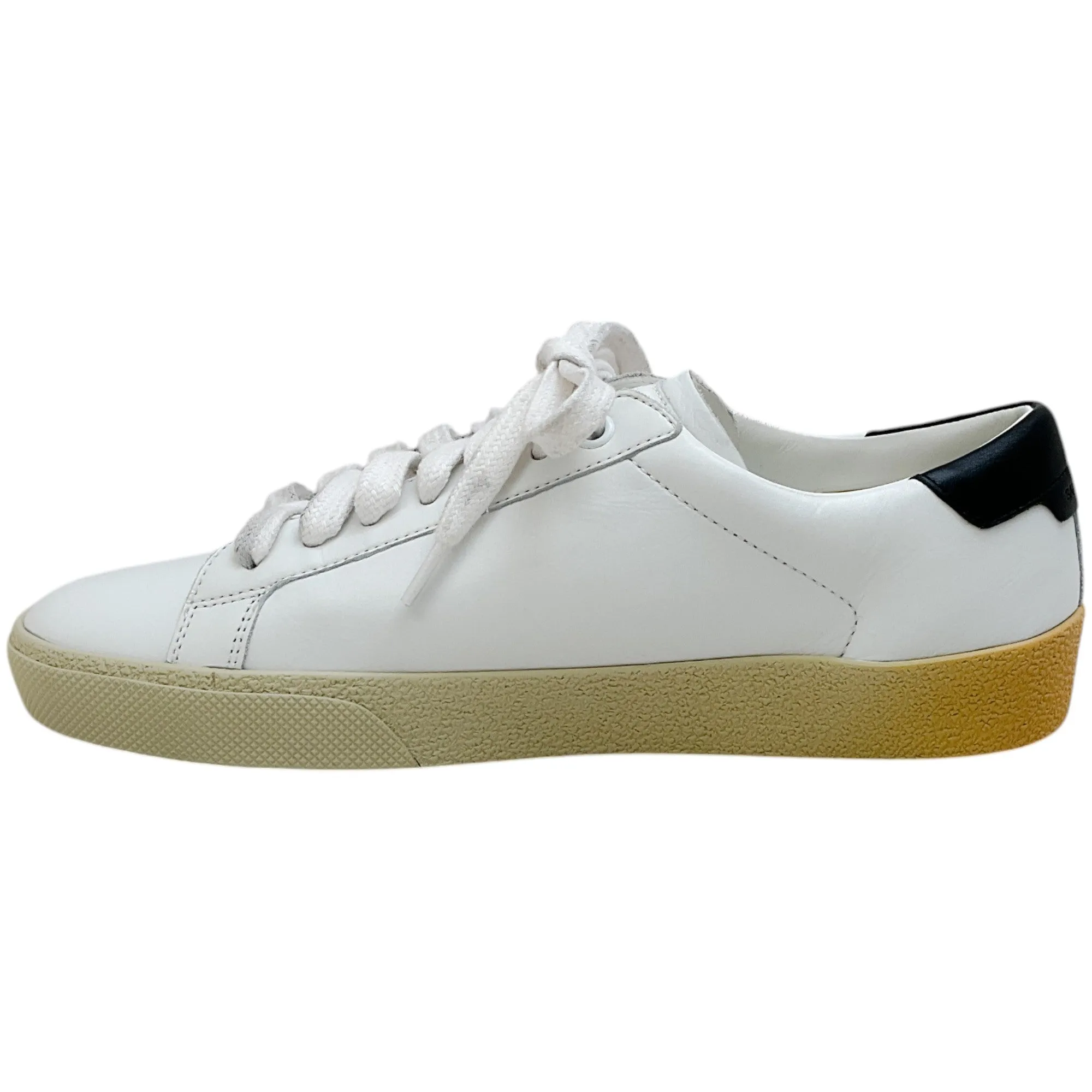 Saint Laurent White Leather Court Classic Sneakers