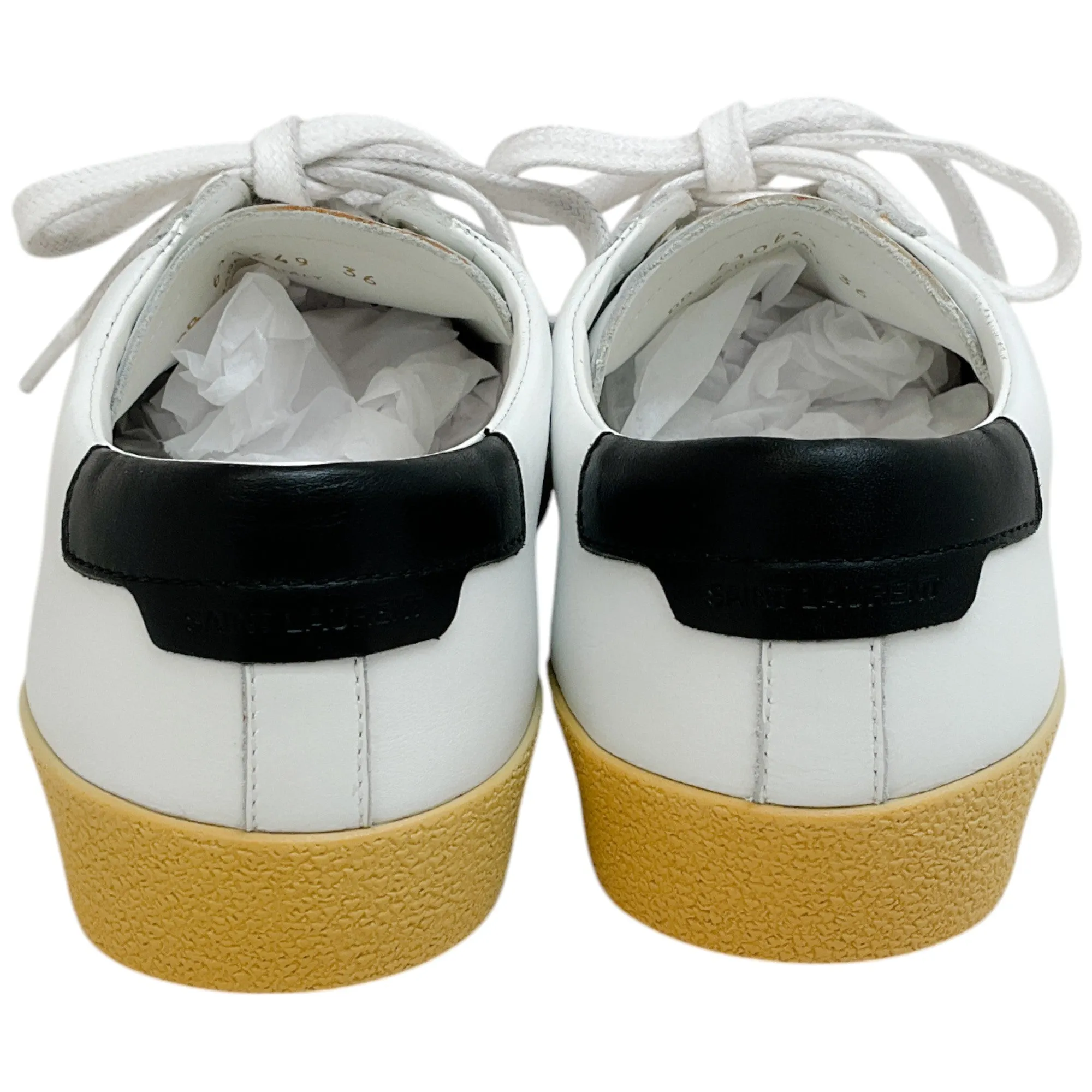 Saint Laurent White Leather Court Classic Sneakers