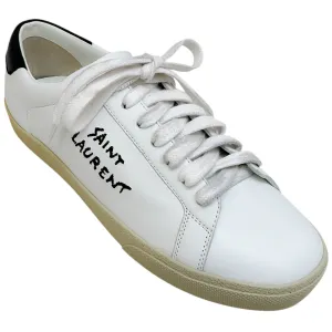 Saint Laurent White Leather Court Classic Sneakers