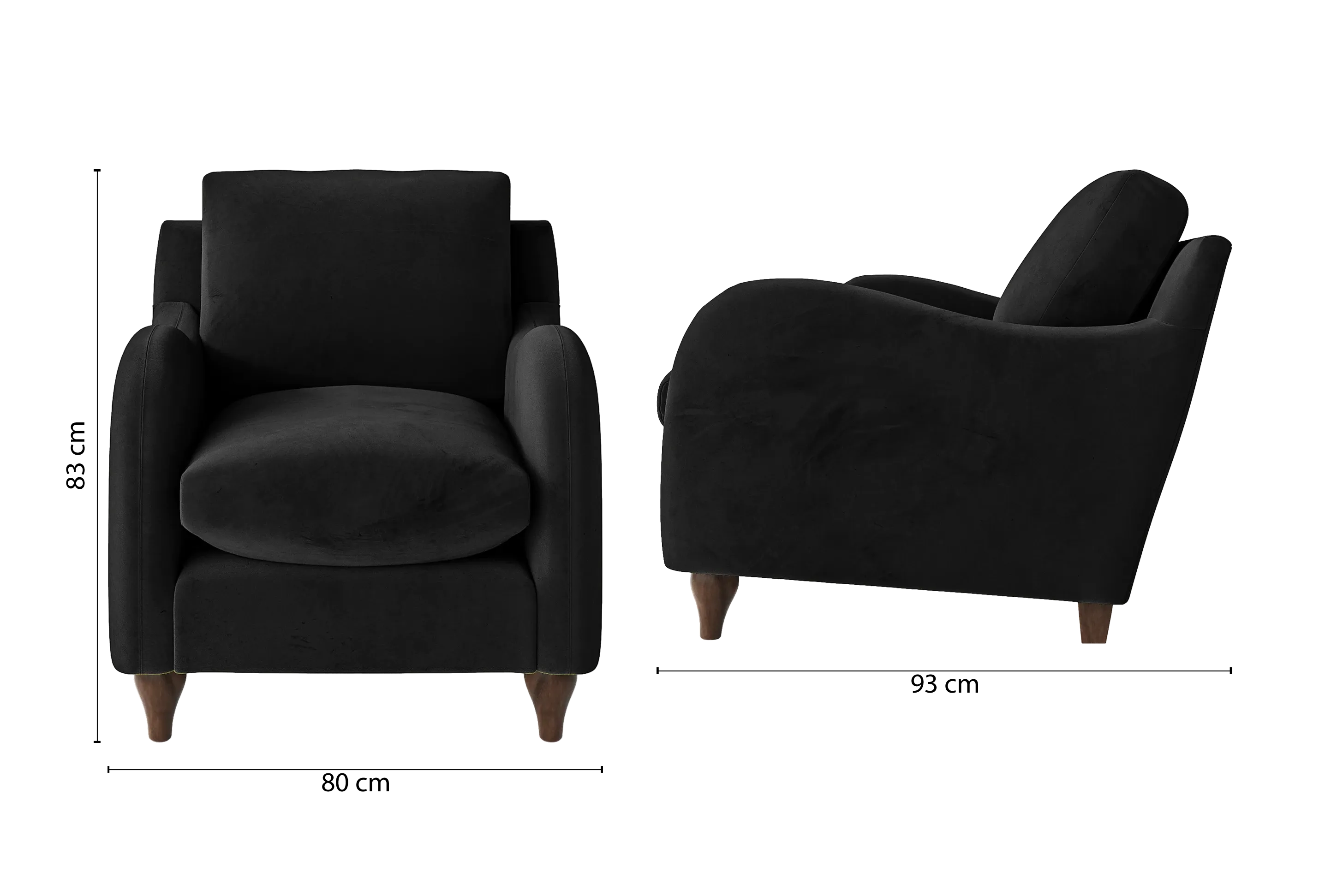 Sallisaw Armchair Black Velvet