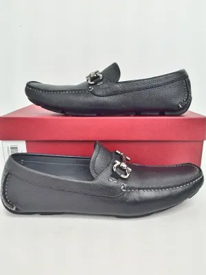 Salvatore Ferragamo Men's Parigi Nero Pebble Calf Size 8.5 D