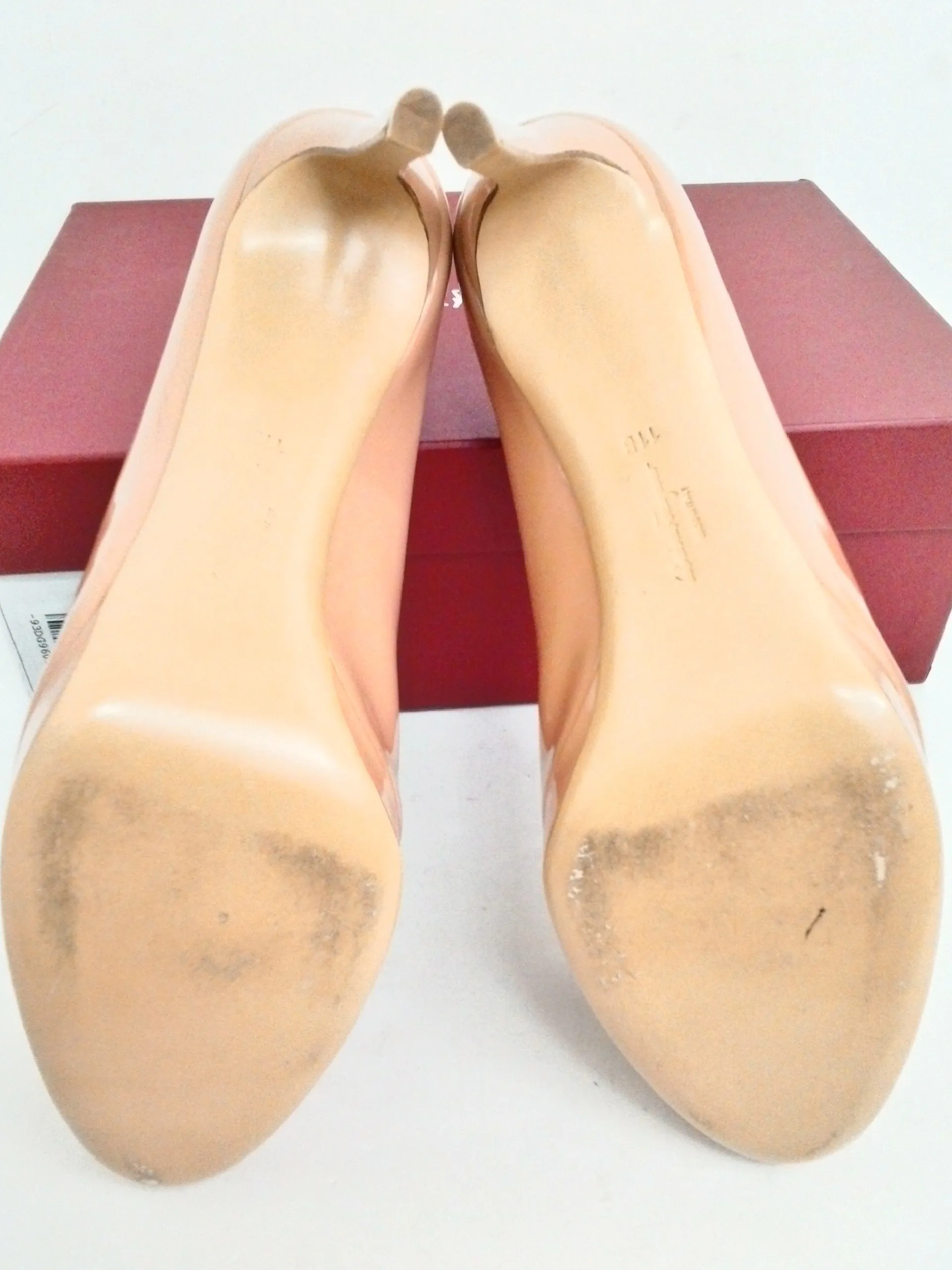 Salvatore Ferragamo Women's Tan Patent Heels Size 11 B
