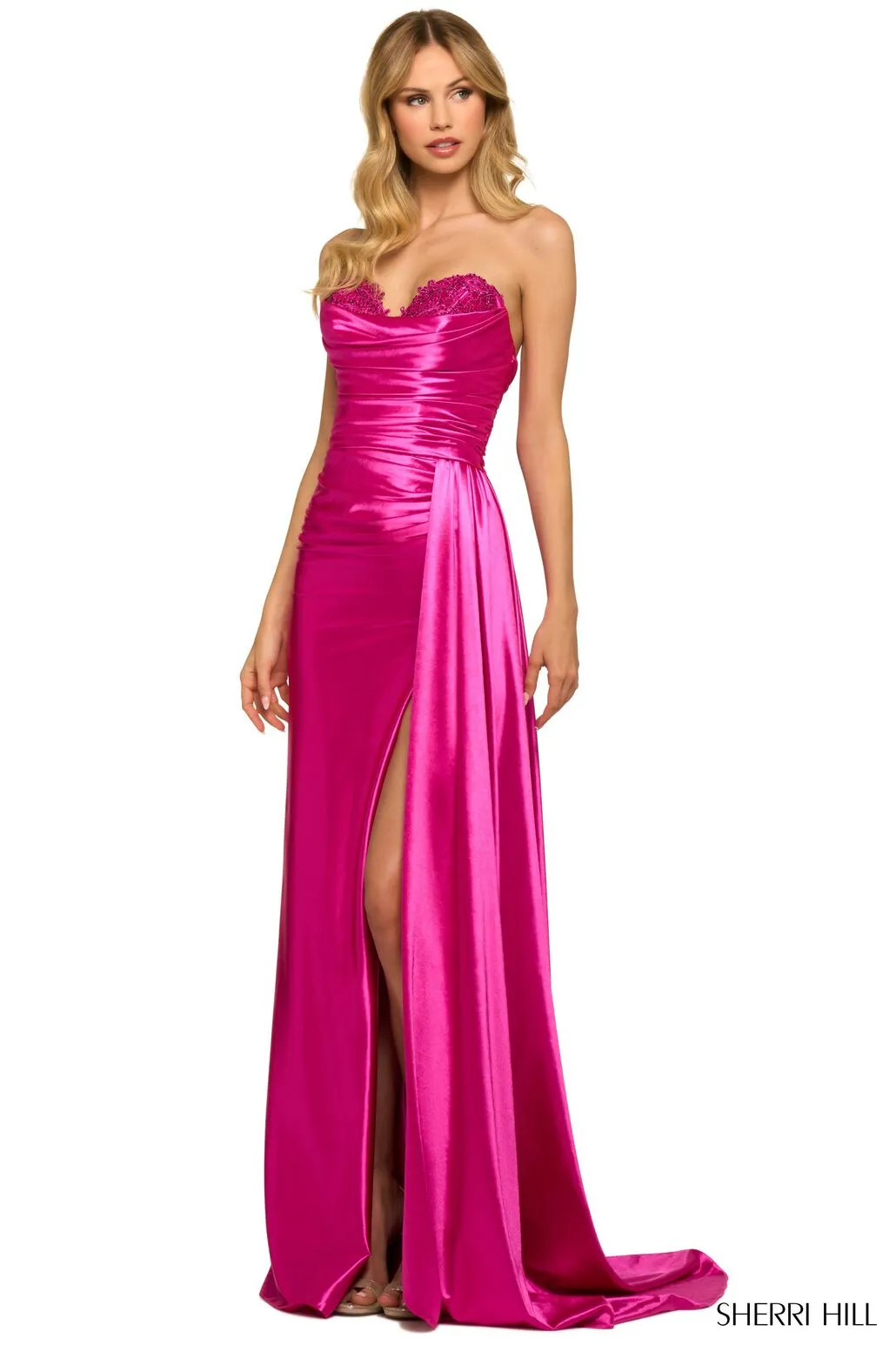 Sherri Hill Long Satin Prom Dress 55230