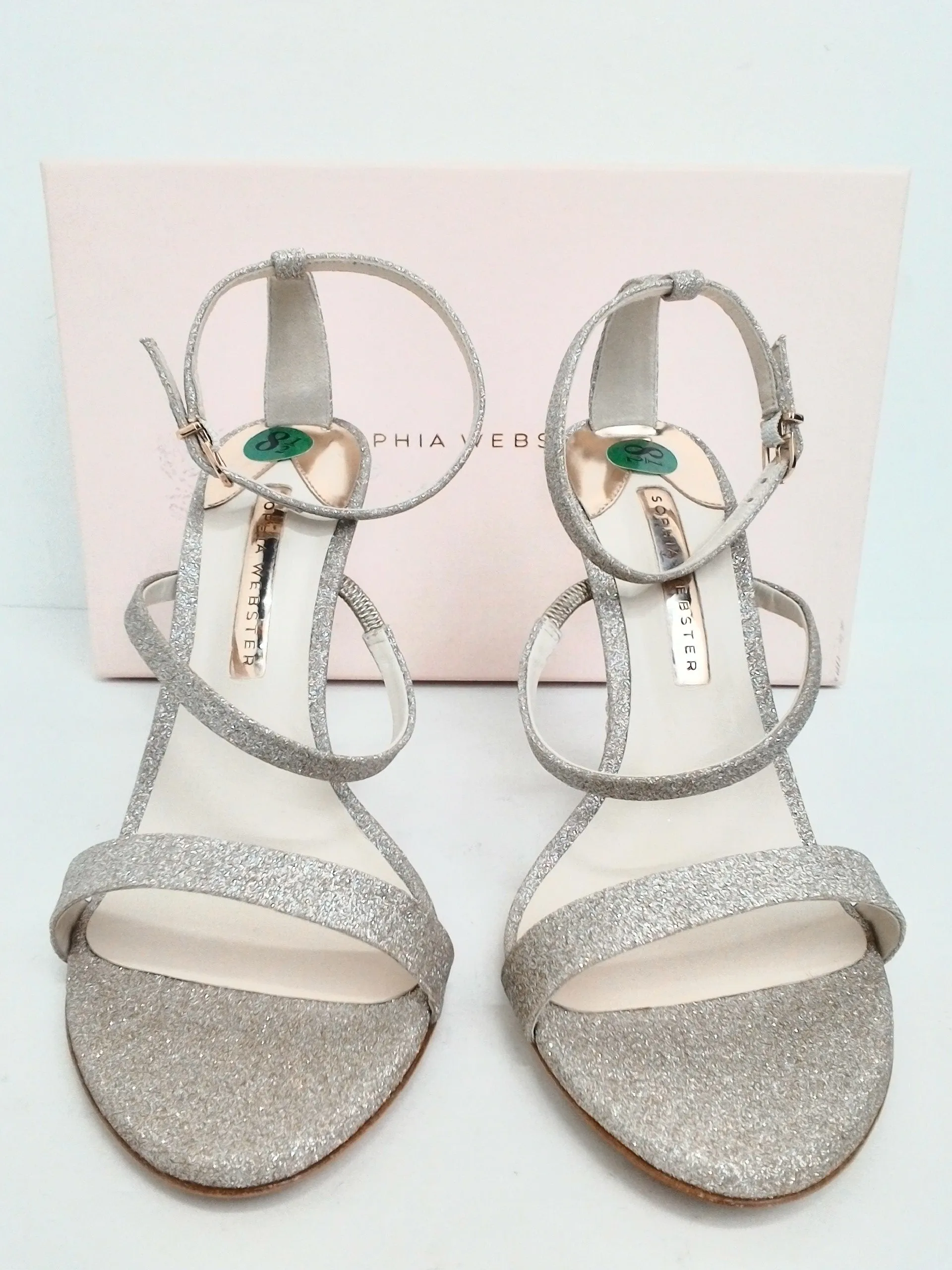 Sophia Webster Women's Champagne Sparkly Heeled Sandal Size 40
