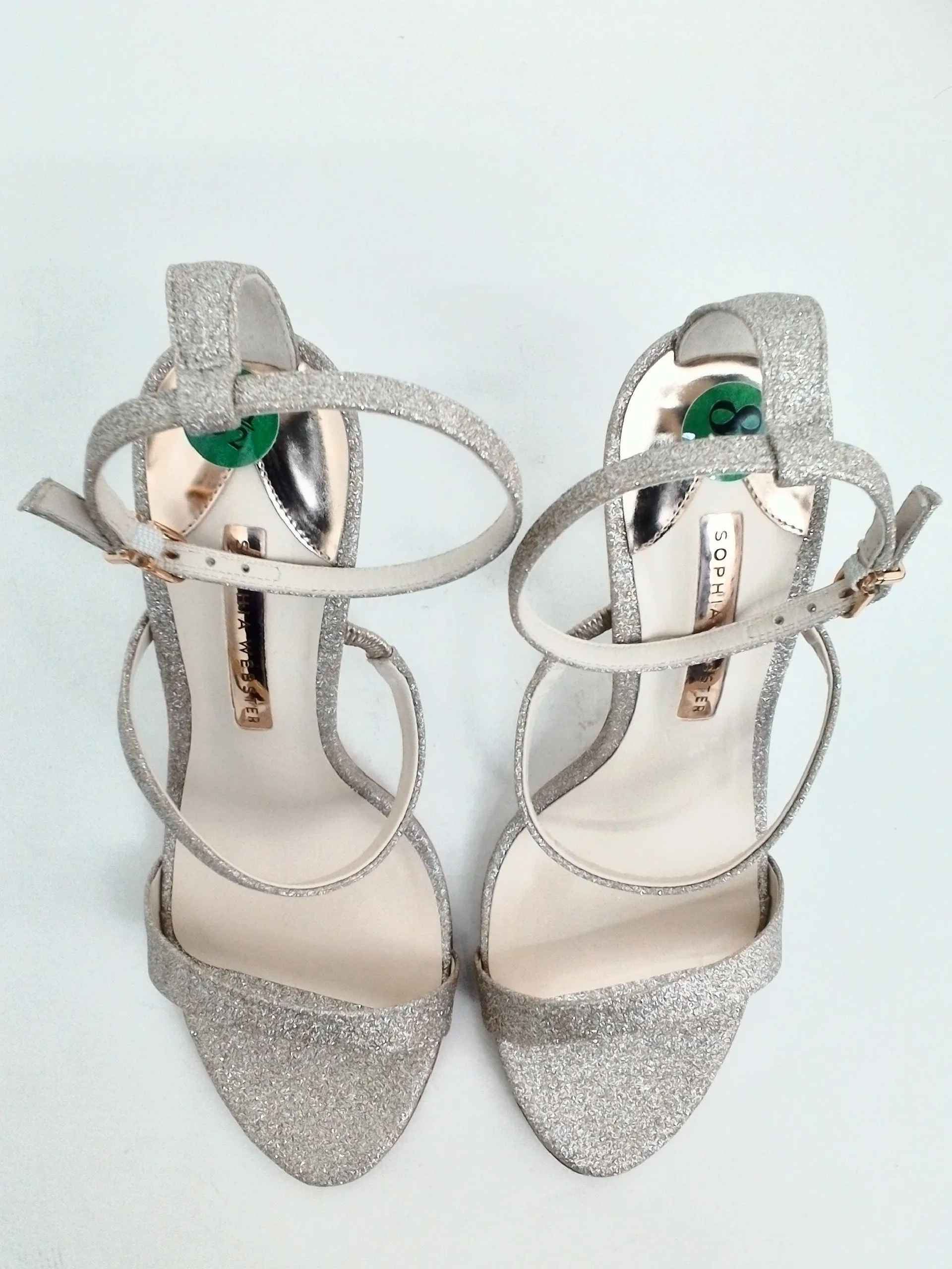 Sophia Webster Women's Champagne Sparkly Heeled Sandal Size 40