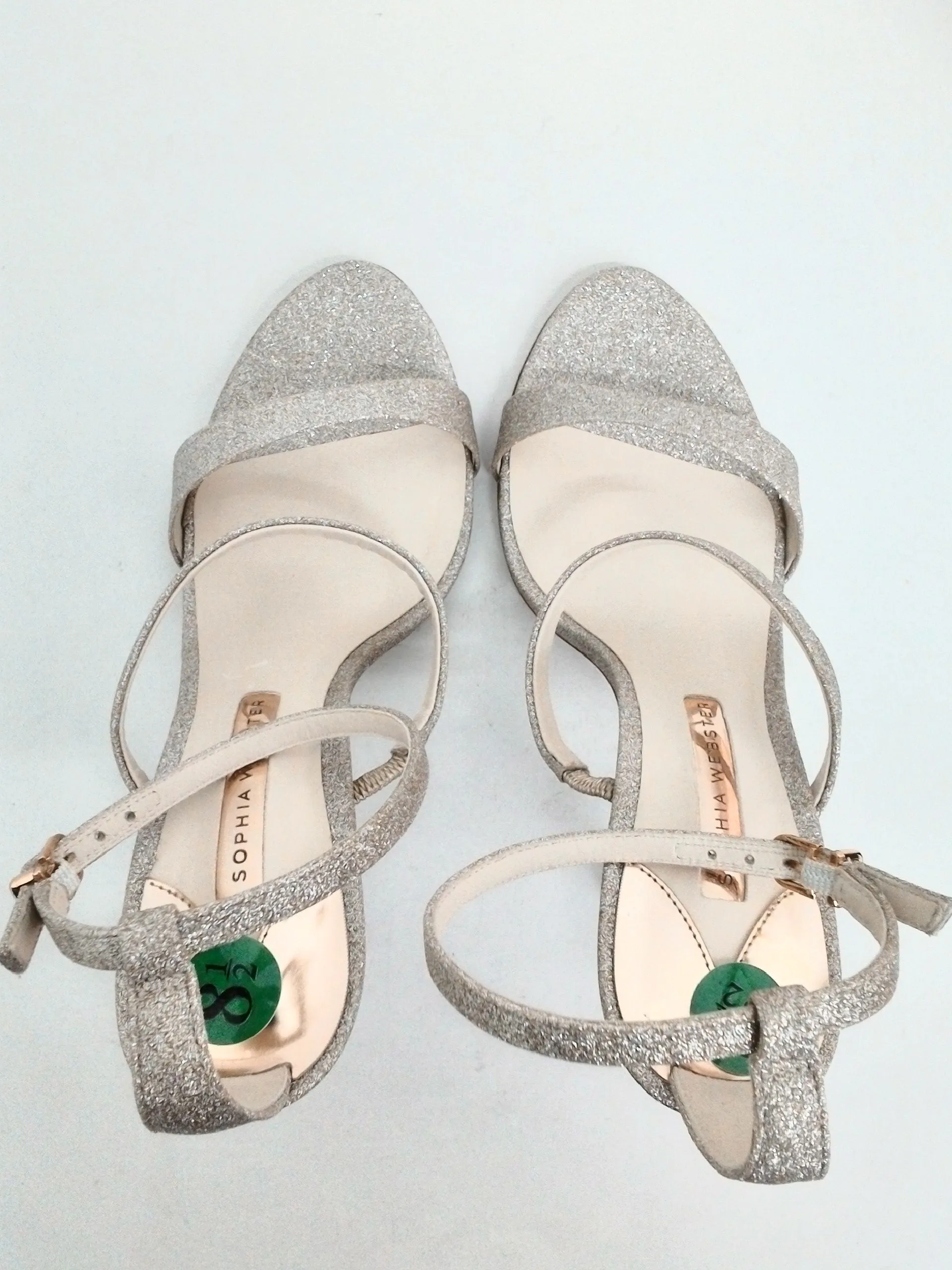 Sophia Webster Women's Champagne Sparkly Heeled Sandal Size 40