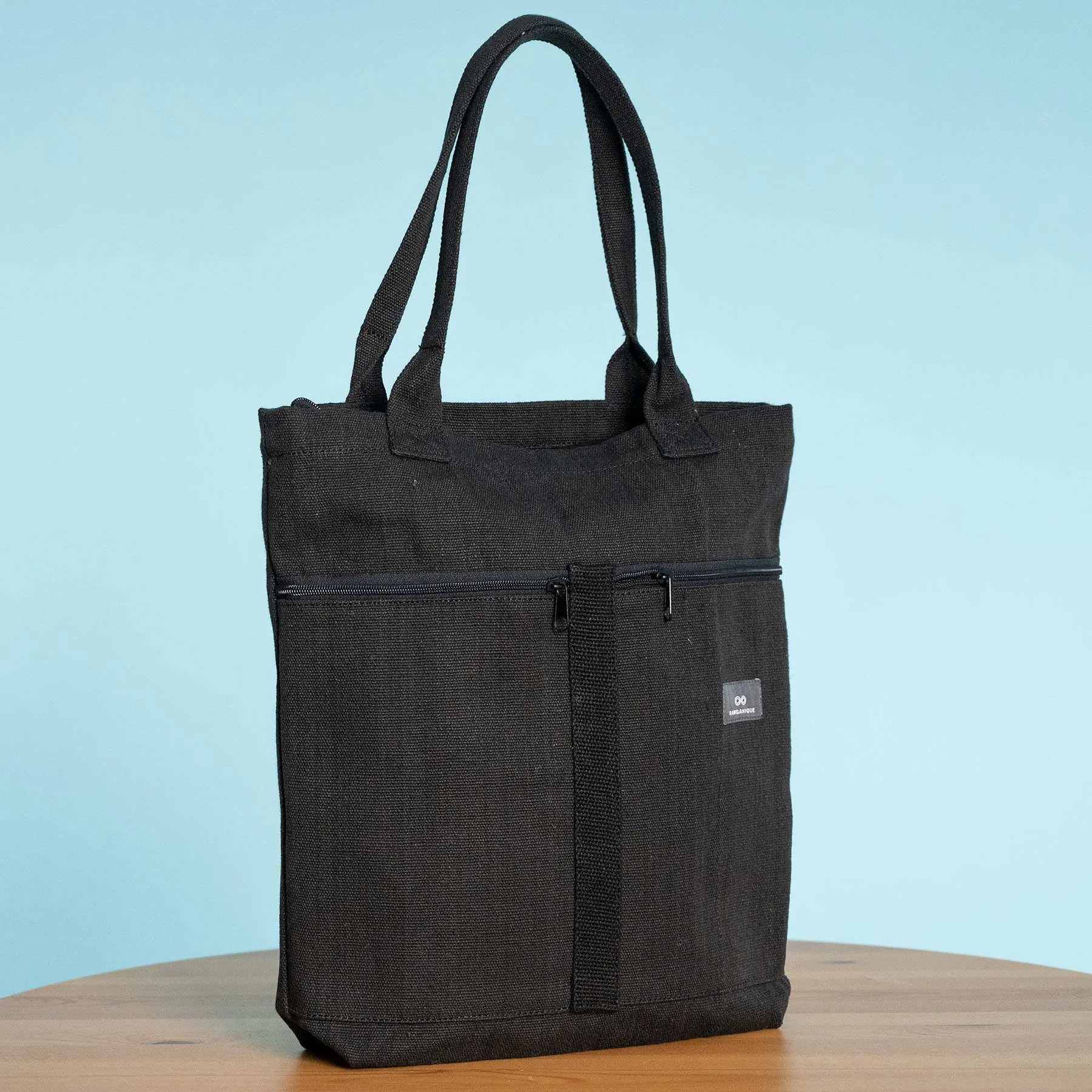 STOCKHOLM 100% Organic Hemp Travel Tote / Commuter / Personal Carryon Bag (15.5x15.5x3.5) (Plastic-free)