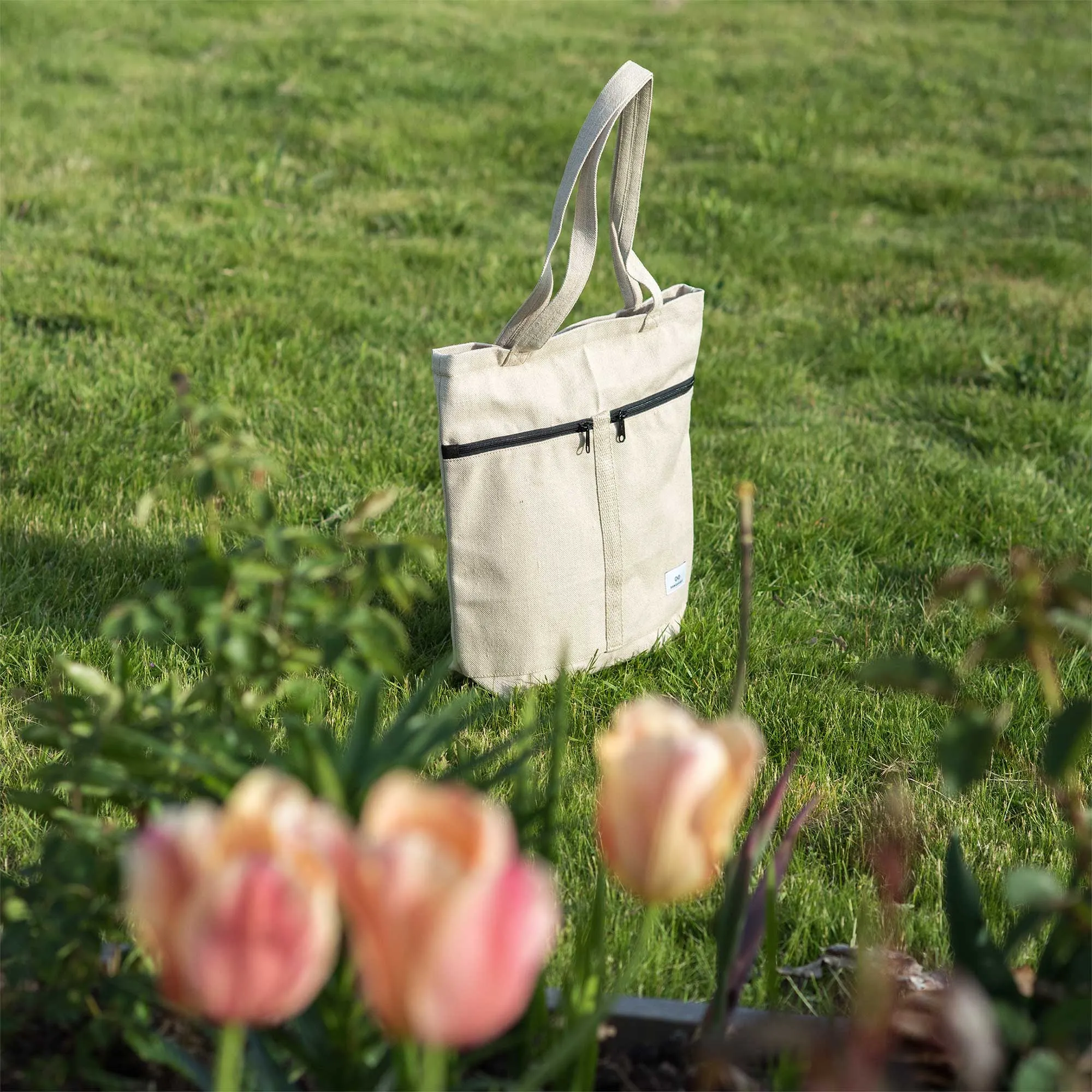 STOCKHOLM 100% Organic Hemp Travel Tote / Commuter / Personal Carryon Bag (15.5x15.5x3.5) (Plastic-free)