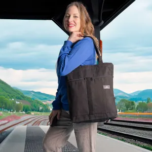 STOCKHOLM 100% Organic Hemp Travel Tote / Commuter / Personal Carryon Bag (15.5x15.5x3.5) (Plastic-free)