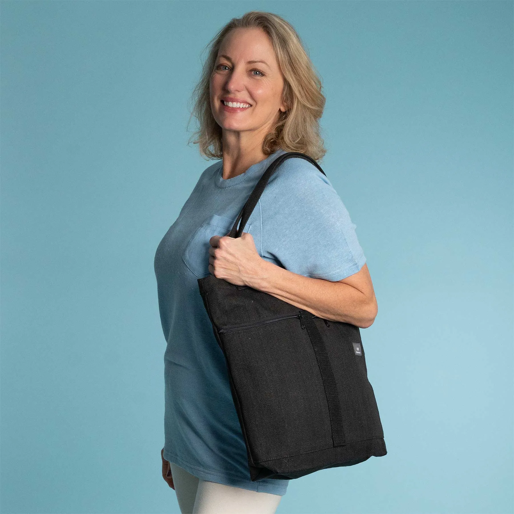 STOCKHOLM 100% Organic Hemp Travel Tote / Commuter / Personal Carryon Bag (15.5x15.5x3.5) (Plastic-free)