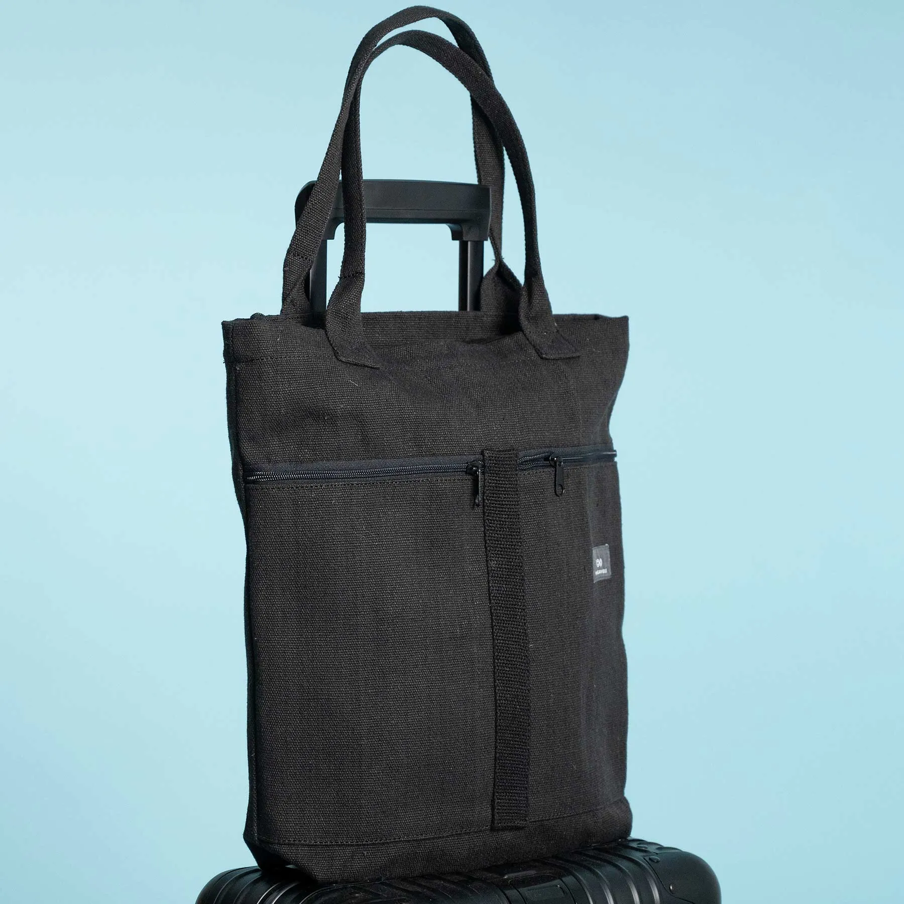 STOCKHOLM 100% Organic Hemp Travel Tote / Commuter / Personal Carryon Bag (15.5x15.5x3.5) (Plastic-free)