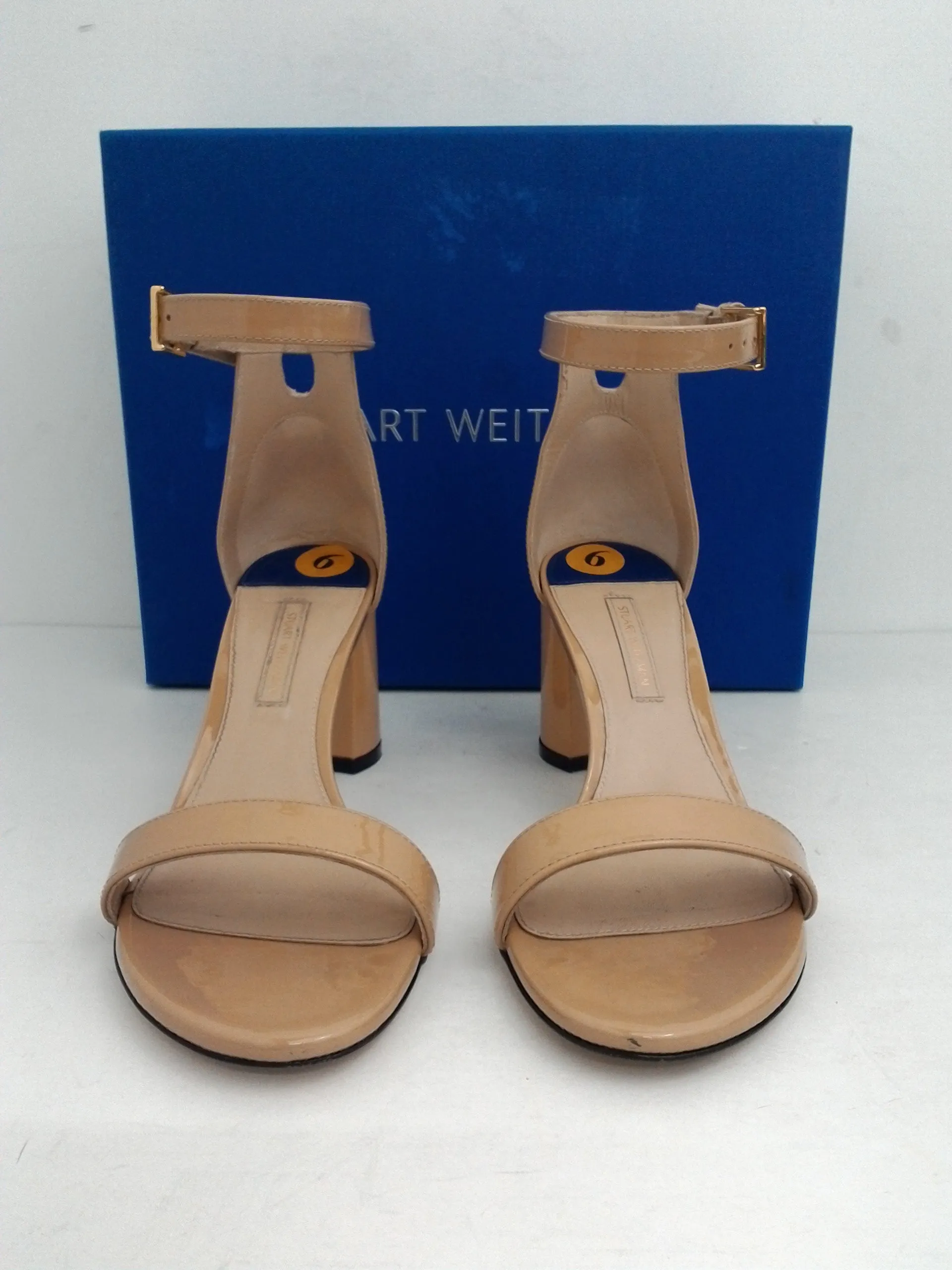 Stuart Weitzman Women's 75 Less Nudist Adobe Cristal Size 6 M