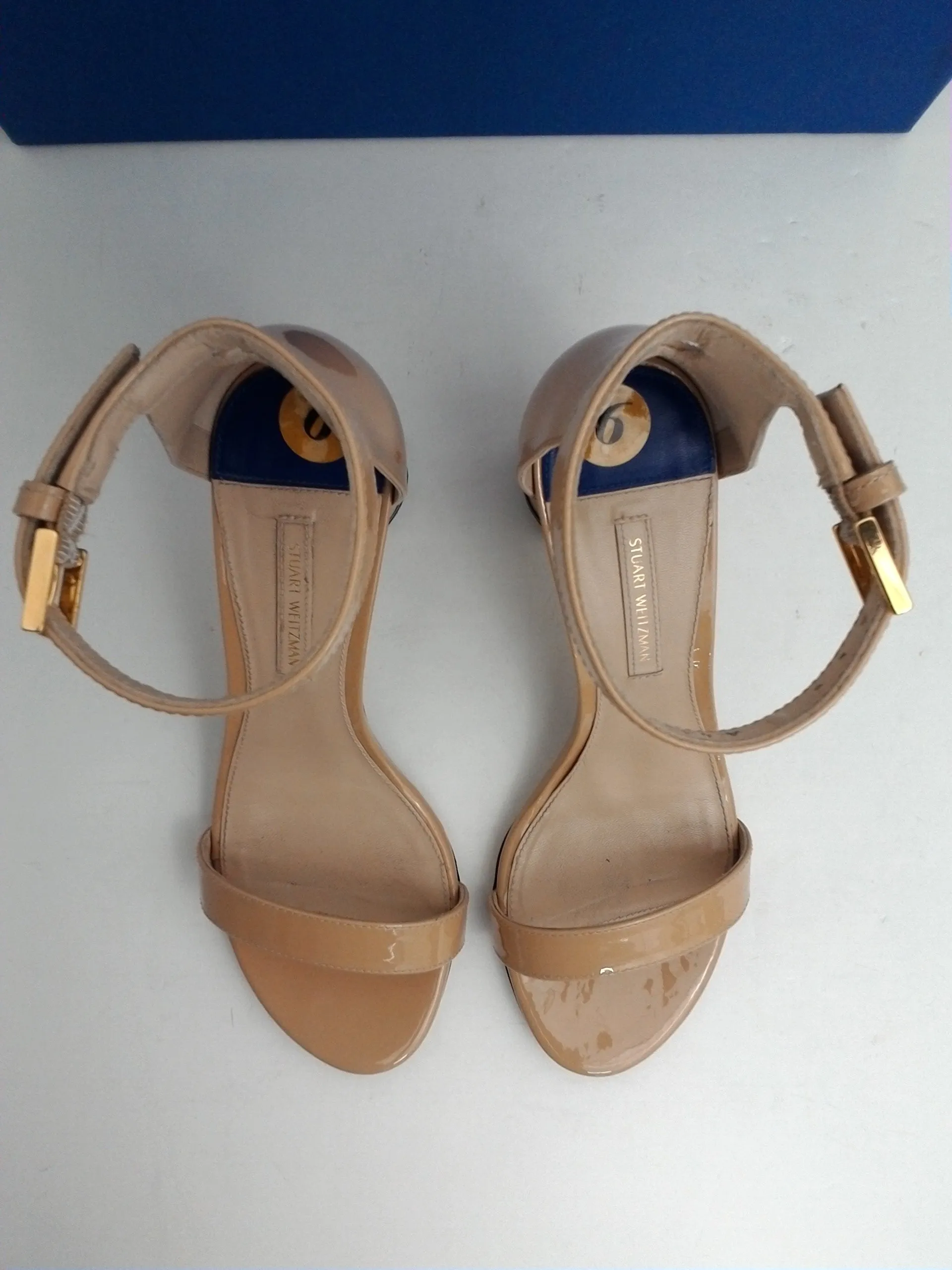 Stuart Weitzman Women's 75 Less Nudist Adobe Cristal Size 6 M
