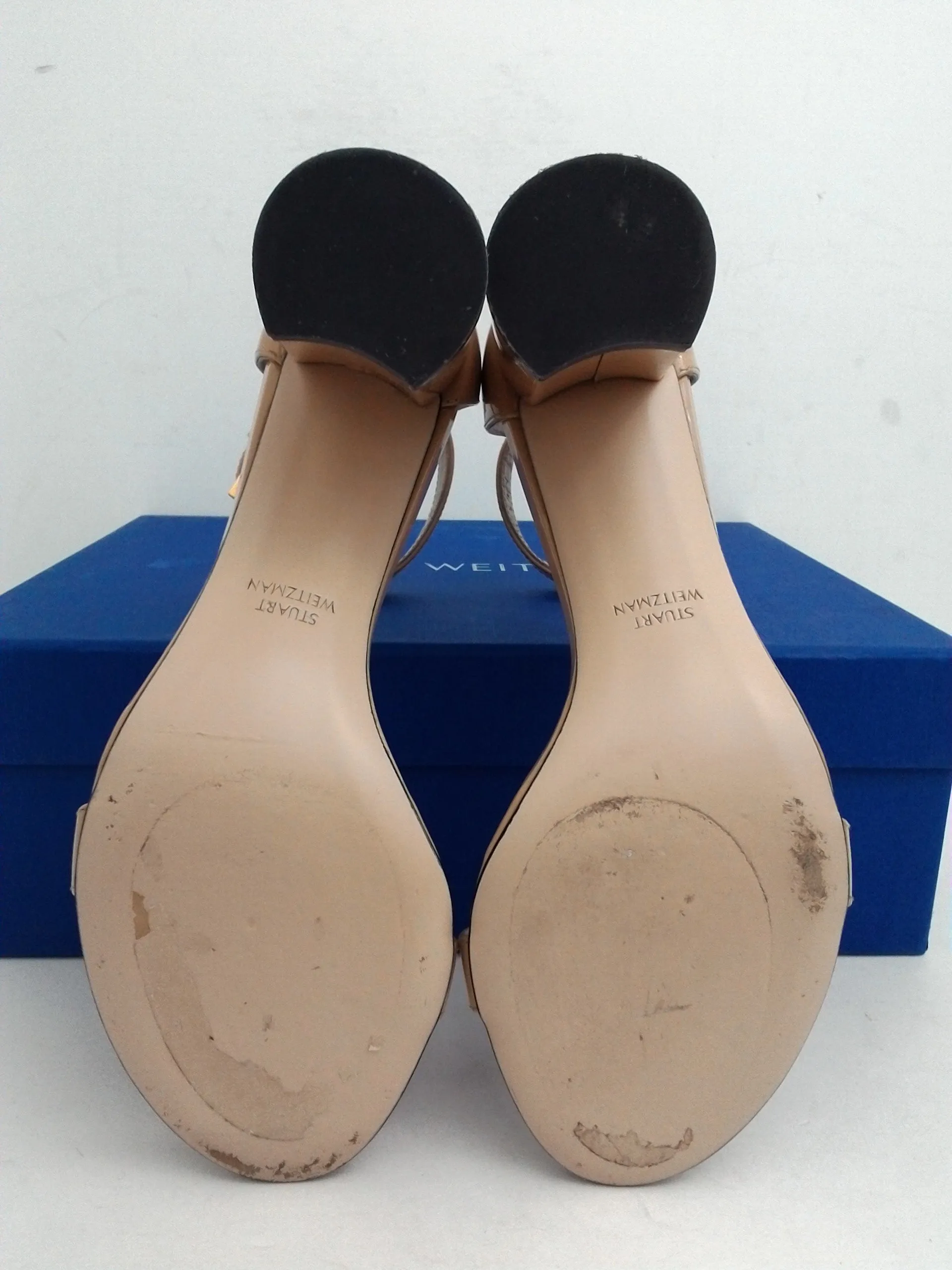 Stuart Weitzman Women's 75 Less Nudist Adobe Cristal Size 6 M