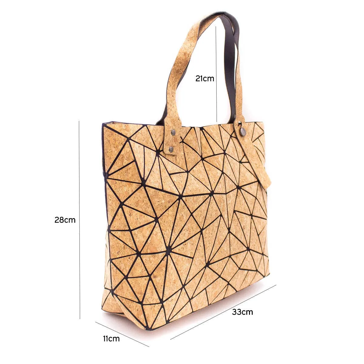 Sustainable Chic: Geometric Cork Tote BAG-2025