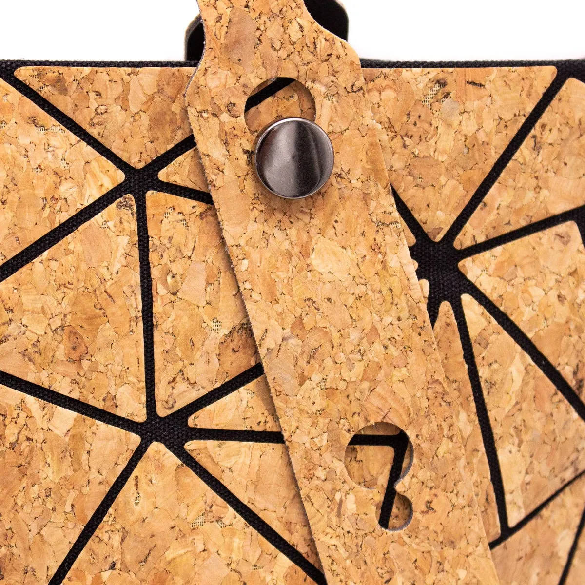 Sustainable Chic: Geometric Cork Tote BAG-2025