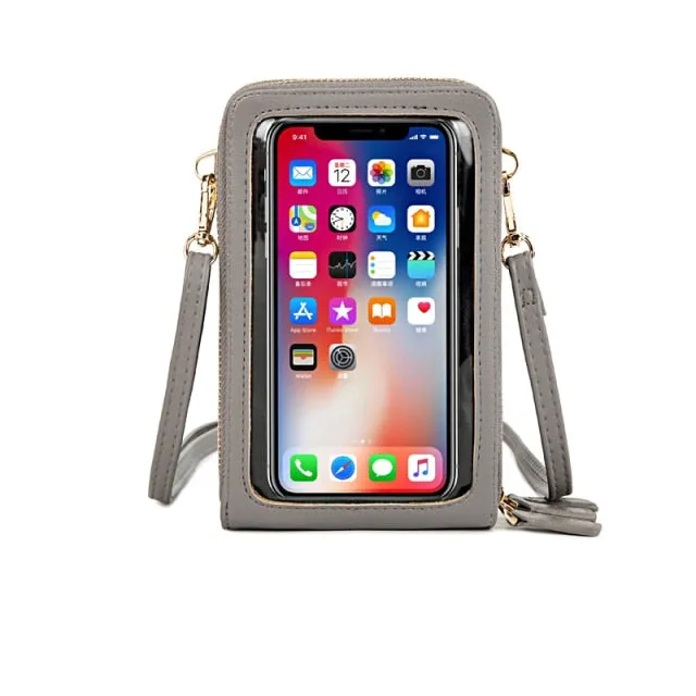 Touch Screen Shoulder Bag 3 Layers Phone Wallet Female Small Messenger Purse Phone Bag For iPhone Samsung Clutch Bags Universal