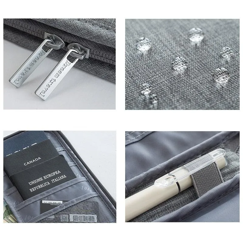 Travel Passport Cover Waterproof Passport holder Holder Multi-Function ID Document Wallet Organizer Credit Card Accessories