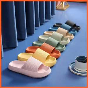 Unisex Thick Platform Anti-Slip Cloud Indoor Slippers