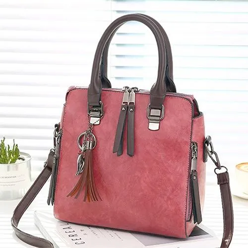 Vintage PU Leather Ladies HandBags Women Messenger Bag Tote Tassel Designer Cross body Shoulder Hot