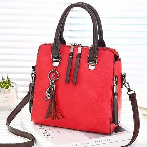 Vintage PU Leather Ladies HandBags Women Messenger Bag Tote Tassel Designer Cross body Shoulder Hot