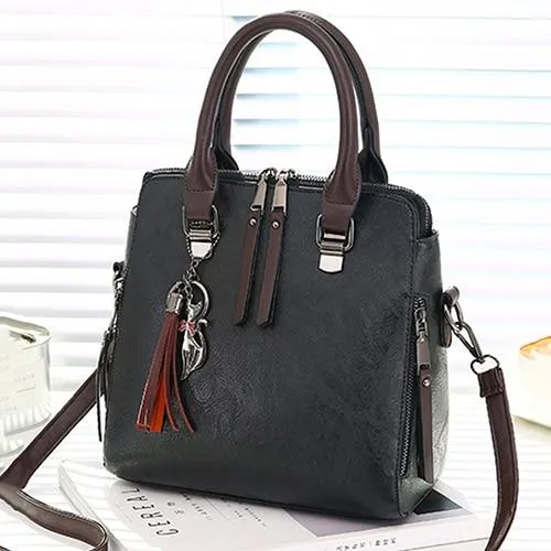 Vintage PU Leather Ladies HandBags Women Messenger Bag Tote Tassel Designer Cross body Shoulder Hot