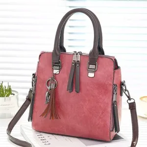 Vintage PU Leather Ladies HandBags Women Messenger Bag Tote Tassel Designer Cross body Shoulder Hot