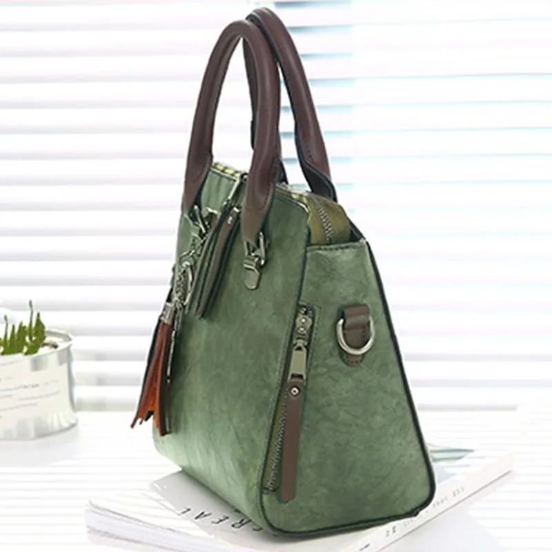 Vintage PU Leather Ladies HandBags Women Messenger Bag Tote Tassel Designer Cross body Shoulder Hot