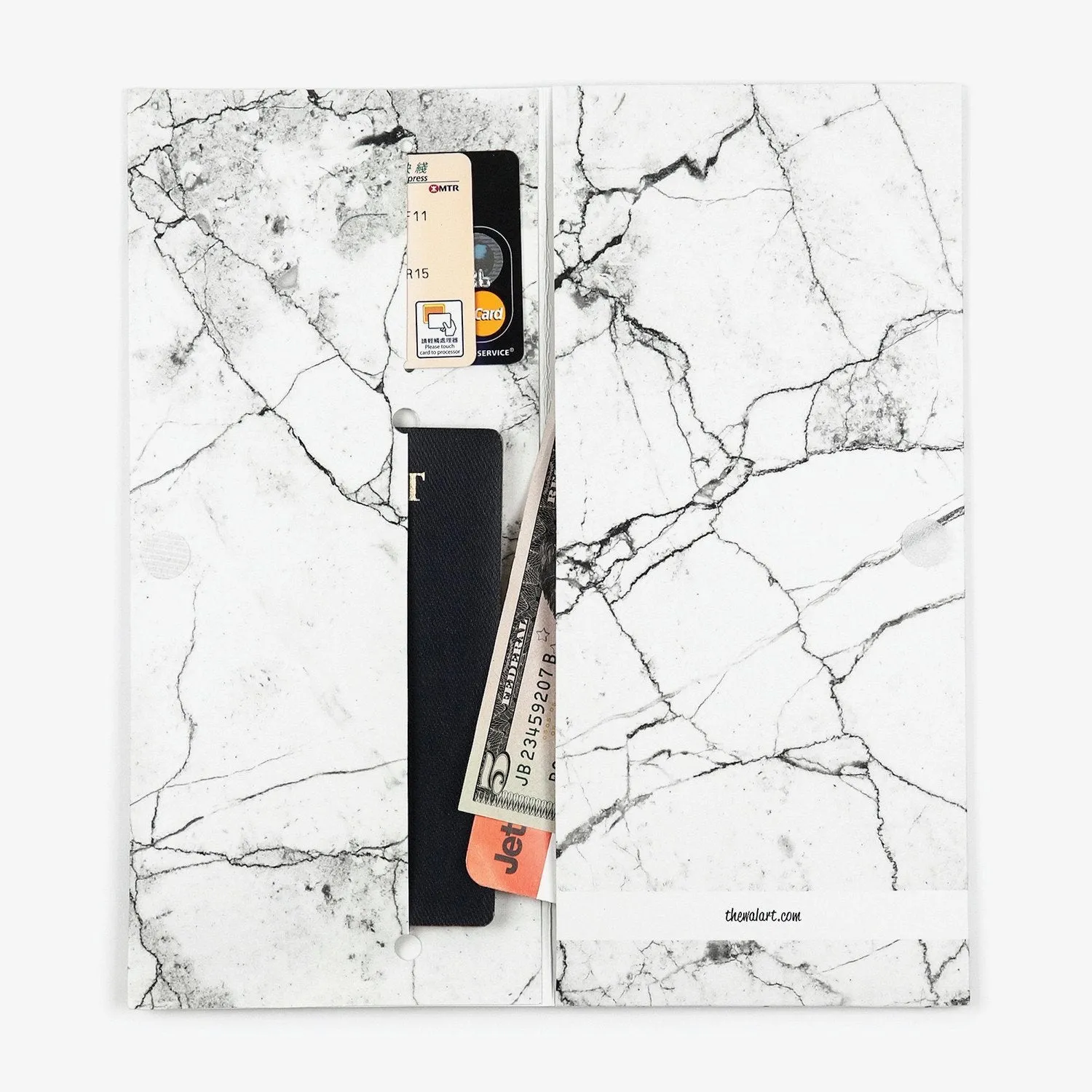 White Marble Travel Wallet