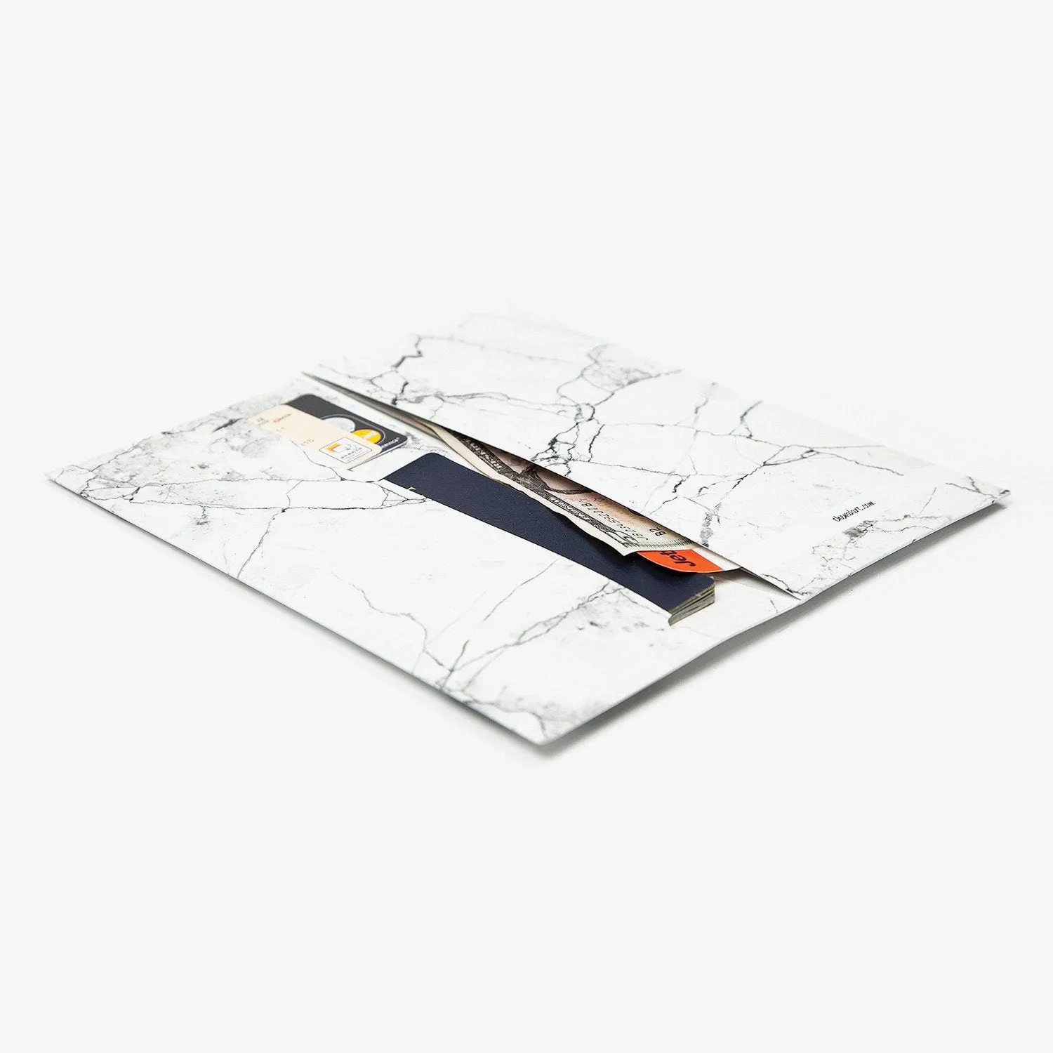 White Marble Travel Wallet
