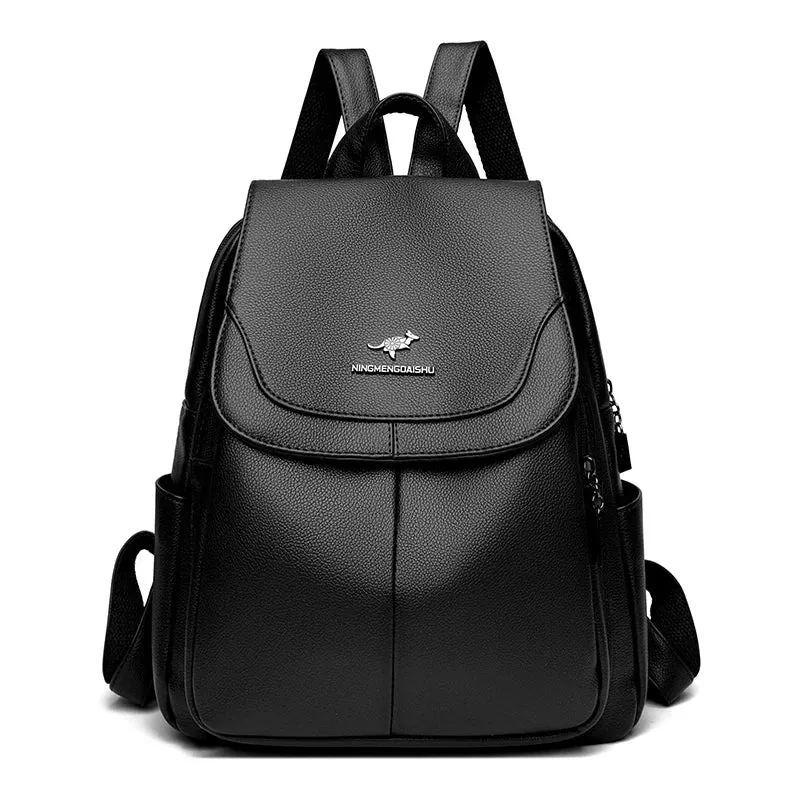 Women Large Capacity Backpack High Quality Leather Female Vintage Bag School Bags Travel Bagpack Ladies Bookbag Rucksack Purses