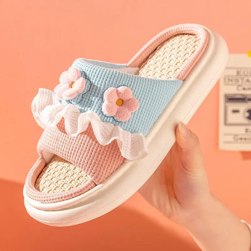 Women&#39;s Slippers Summer Four Seasons Indoor Home Sandals and Slippers Cute Cartoon Milk Cow House Slippers Funny Shoes