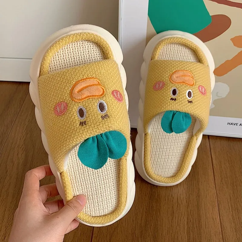 Women&#39;s Slippers Summer Four Seasons Indoor Home Sandals and Slippers Cute Cartoon Milk Cow House Slippers Funny Shoes