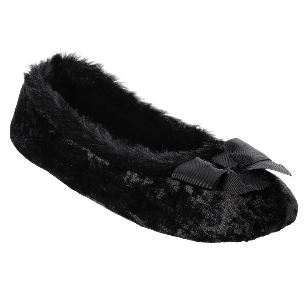 Women’s Iridescent Velour Krista Ballerina Slippers
