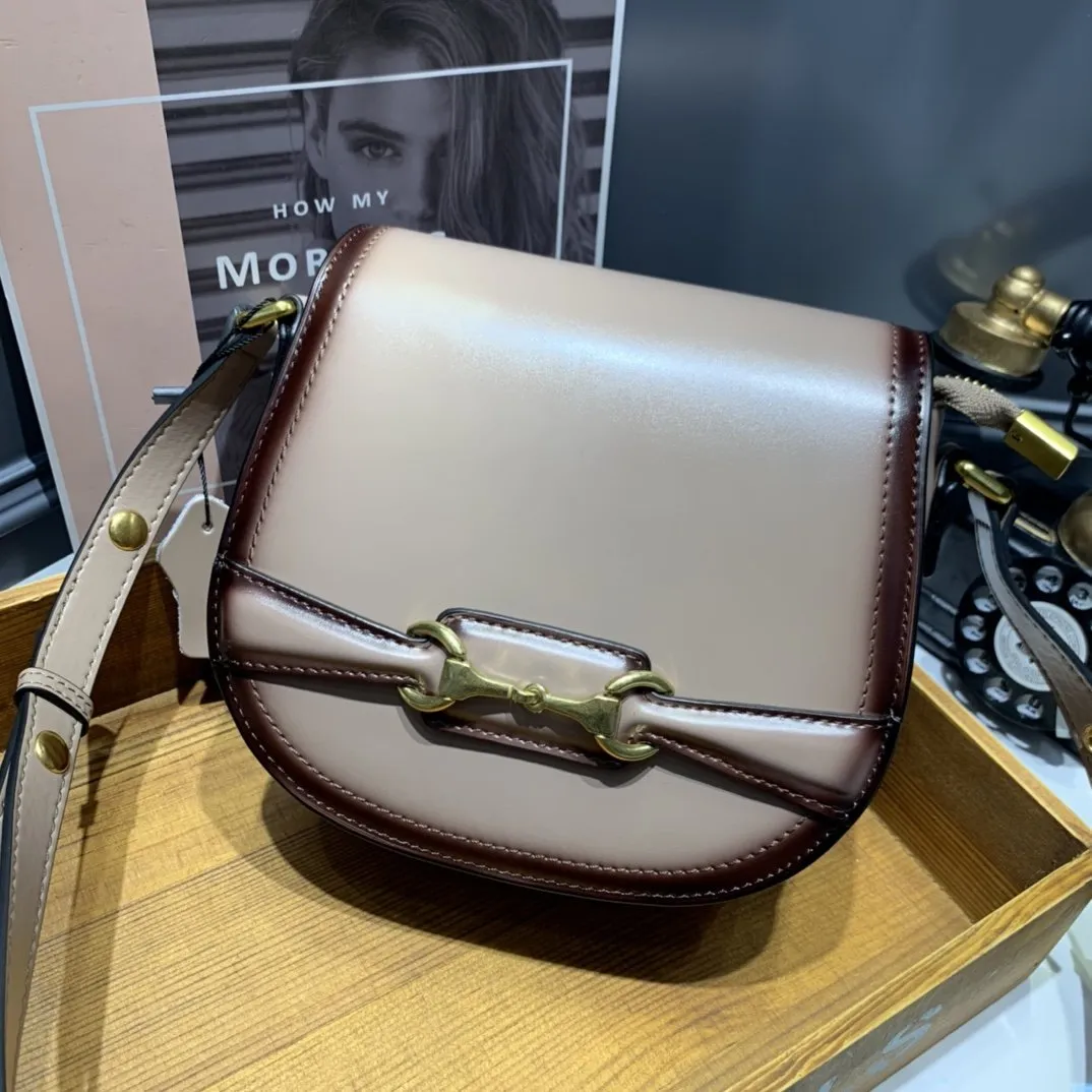 Womens Leather Small Saddle Bags Purses