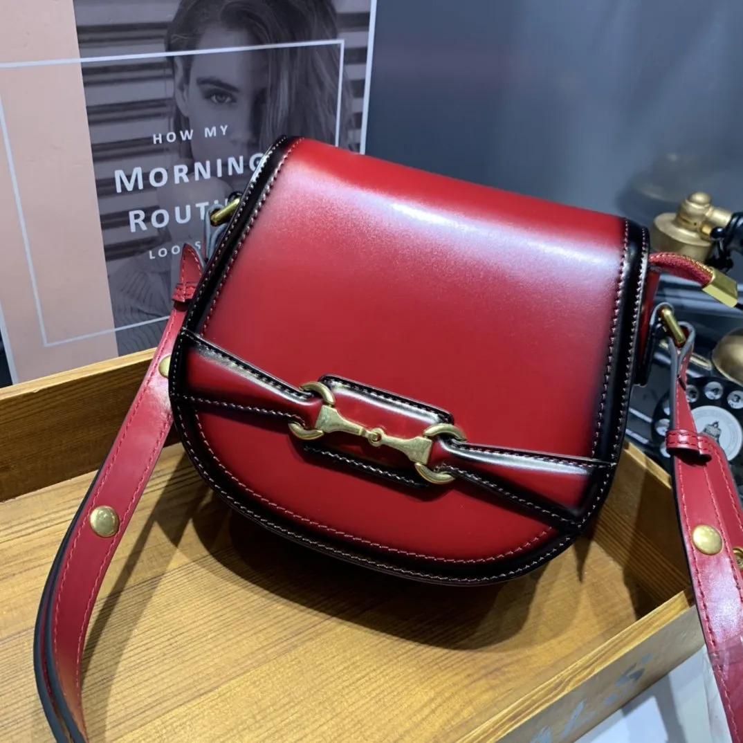 Womens Leather Small Saddle Bags Purses