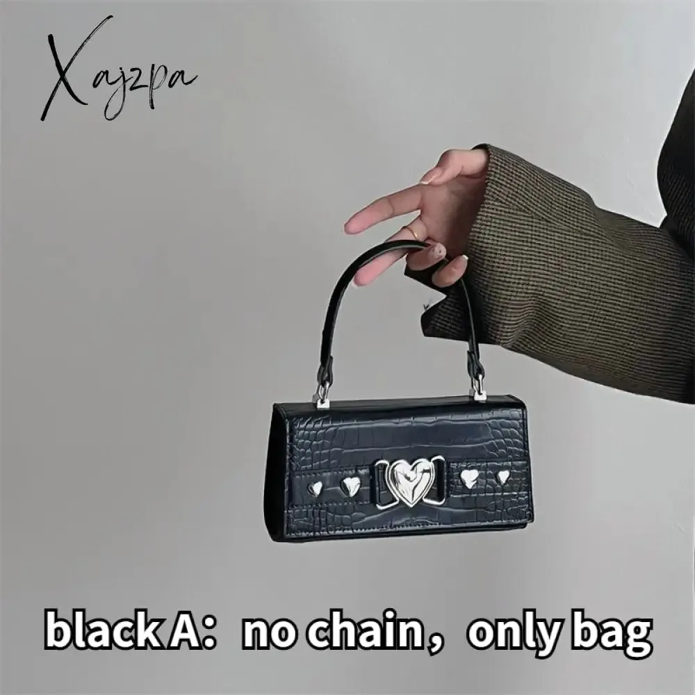 Xajzpa - PU Leather Women Small Square Shoulder Bags Cool Girls Female Clutch Purse and Handbags Crocodile Pattern Ladies Crossbody Bags