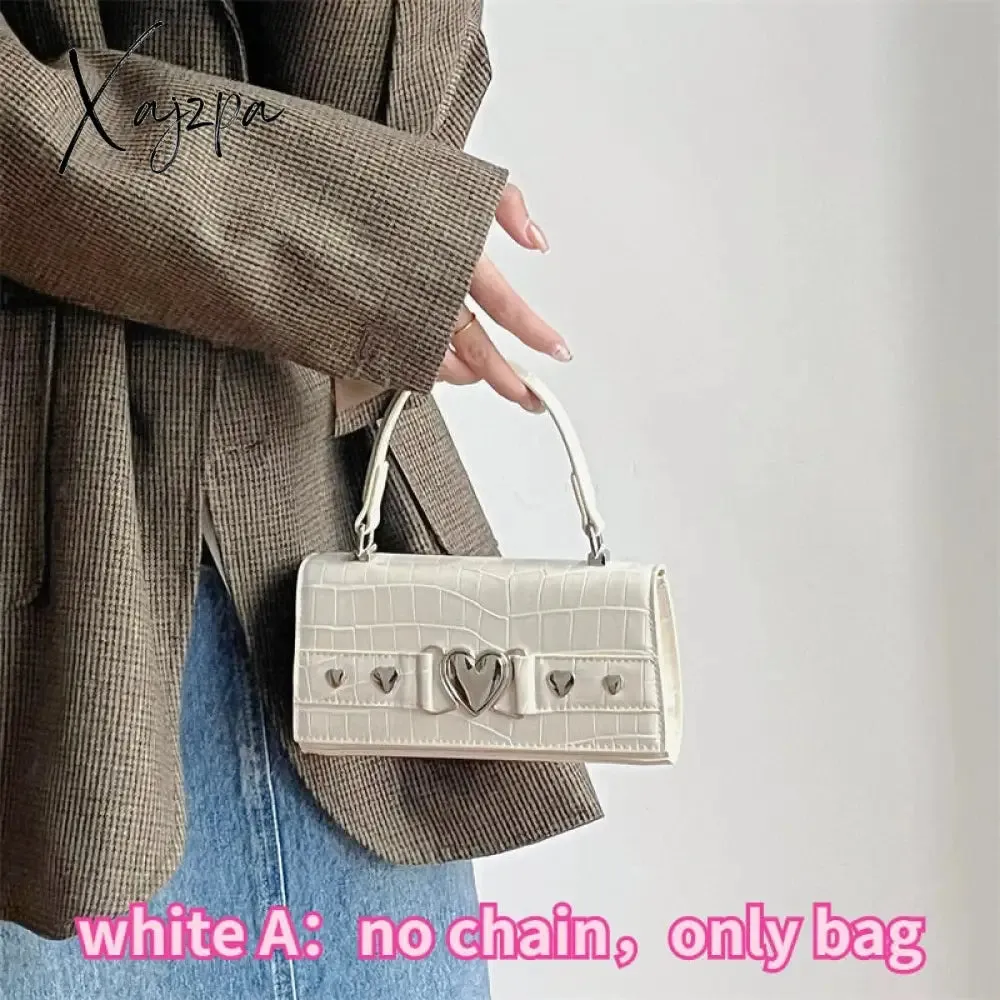 Xajzpa - PU Leather Women Small Square Shoulder Bags Cool Girls Female Clutch Purse and Handbags Crocodile Pattern Ladies Crossbody Bags