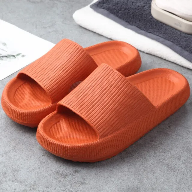 Yeknu Women Thick Platform Slippers Indoor Bathroom Slipper Soft Eva Anti-Slip Couples Home Floor Slides Ladies Summer Shoes