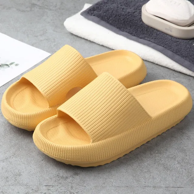 Yeknu Women Thick Platform Slippers Indoor Bathroom Slipper Soft Eva Anti-Slip Couples Home Floor Slides Ladies Summer Shoes