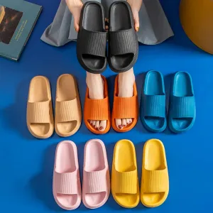Yeknu Women Thick Platform Slippers Indoor Bathroom Slipper Soft Eva Anti-Slip Couples Home Floor Slides Ladies Summer Shoes
